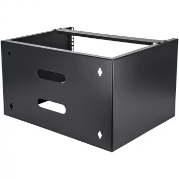 StarTech.com 6U sieninis tinklo stovas - 14 colių gylio (žemo profilio) - 19 colių pataisų skydo laikiklis negiliems serveriams ir IT įrangai, tinklo jungikliams - 20 kg talpa, juodas