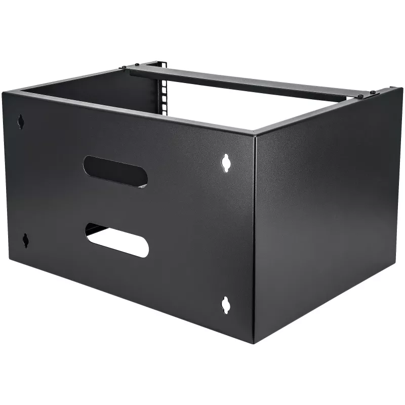StarTech.com 6U sieninis tinklo stovas - 14 colių gylio (žemo profilio) - 19 colių pataisų skydo laikiklis negiliems serveriams ir IT įrangai, tinklo jungikliams - 20 kg talpa, juodas