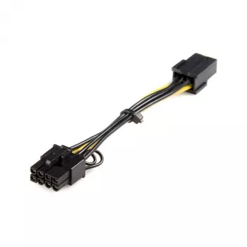 StarTech.com PCIEX68ADAP PCI Express 6 kontaktų į 8 kontaktų maitinimo adapterio laidas, 6 kontaktų (L) į 8 kontaktų (K), 15,5 cm, juodas