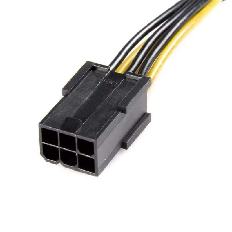 StarTech.com PCIEX68ADAP PCI Express 6 kontaktų į 8 kontaktų maitinimo adapterio laidas, 6 kontaktų (L) į 8 kontaktų (K), 15,5 cm, juodas