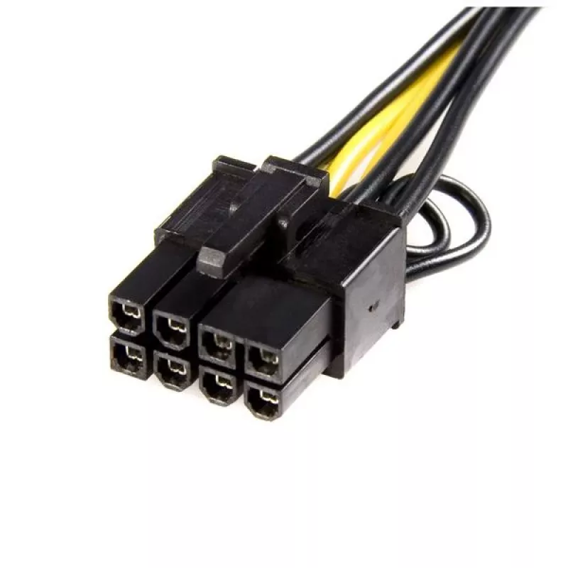 StarTech.com PCIEX68ADAP PCI Express 6 kontaktų į 8 kontaktų maitinimo adapterio laidas, 6 kontaktų (L) į 8 kontaktų (K), 15,5 cm, juodas