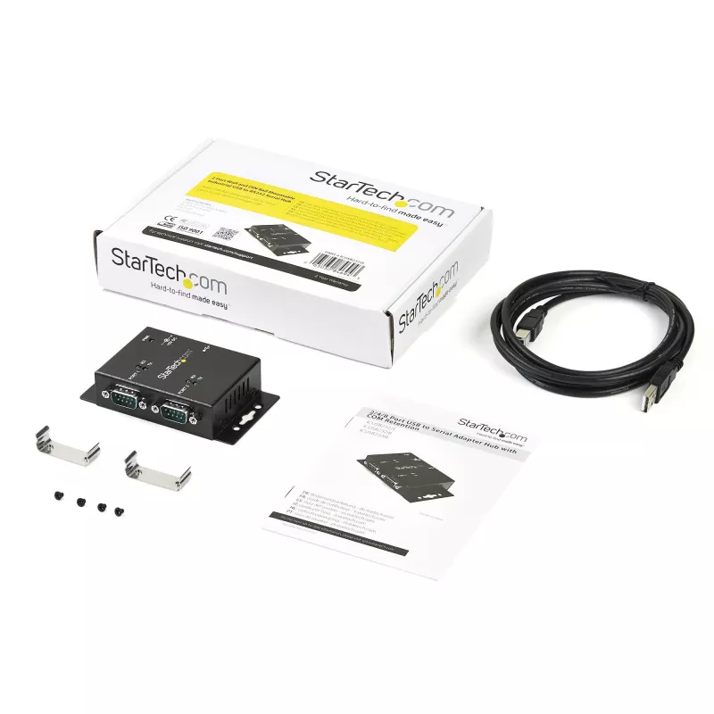 StarTech.com ICUSB2322I pramoninis USB į 2 RS232 prievadų adapteris su DIN bėgelio laikikliais