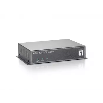 LevelOne PoE Injector, 56W, Fast Ethernet, 10/100 Mbit/s, pilka, 100 m