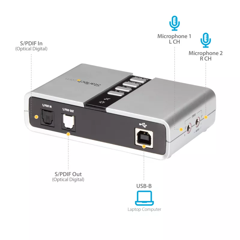StarTech.com 7.1 USB garso adapteris – išorinė garso kortelė su SPDIF skaitmeniniu garsu