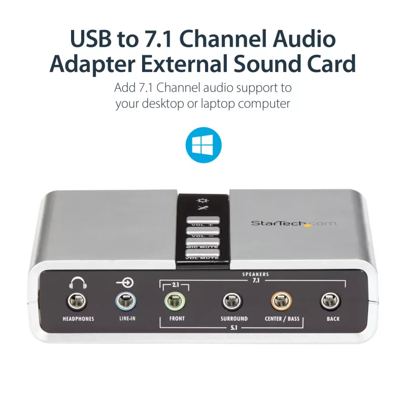StarTech.com 7.1 USB garso adapteris – išorinė garso kortelė su SPDIF skaitmeniniu garsu