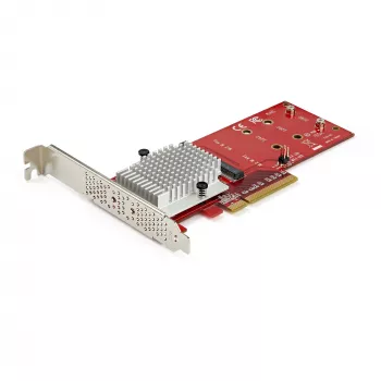StarTech.com PEX8M2E2 Dvigubas M.2 PCIe SSD adapterio kortelė - x8 / x16 Dvigubas NVMe arba AHCI M.2 SSD į PCI Express 3.0 - M.2 NGFF PCIe (M-Key) suderinama - Palaiko 2242, 2260, 2280 - JBOD - Mac ir PC