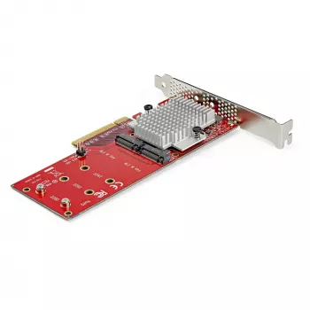 StarTech.com PEX8M2E2 Dvigubas M.2 PCIe SSD adapterio kortelė - x8 / x16 Dvigubas NVMe arba AHCI M.2 SSD į PCI Express 3.0 - M.2 NGFF PCIe (M-Key) suderinama - Palaiko 2242, 2260, 2280 - JBOD - Mac ir PC
