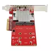 StarTech.com PEX8M2E2 Dvigubas M.2 PCIe SSD adapterio kortelė - x8 / x16 Dvigubas NVMe arba AHCI M.2 SSD į PCI Express 3.0 - M.2 NGFF PCIe (M-Key) suderinama - Palaiko 2242, 2260, 2280 - JBOD - Mac ir PC