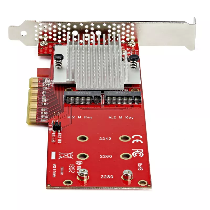 StarTech.com PEX8M2E2 Dvigubas M.2 PCIe SSD adapterio kortelė - x8 / x16 Dvigubas NVMe arba AHCI M.2 SSD į PCI Express 3.0 - M.2 NGFF PCIe (M-Key) suderinama - Palaiko 2242, 2260, 2280 - JBOD - Mac ir PC