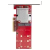 StarTech.com PEX8M2E2 Dvigubas M.2 PCIe SSD adapterio kortelė - x8 / x16 Dvigubas NVMe arba AHCI M.2 SSD į PCI Express 3.0 - M.2 NGFF PCIe (M-Key) suderinama - Palaiko 2242, 2260, 2280 - JBOD - Mac ir PC