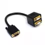 StarTech.com VGASPL1VV VGA į 2x VGA skirstymo kabelis, HD-15 kištukas/lizdas, 0,3 m, auksuotos jungtys, juodos spalvos