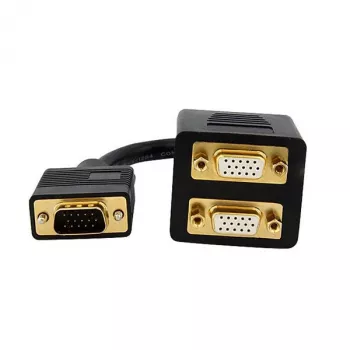 StarTech.com VGASPL1VV VGA į 2x VGA skirstymo kabelis, HD-15 kištukas/lizdas, 0,3 m, auksuotos jungtys, juodos spalvos