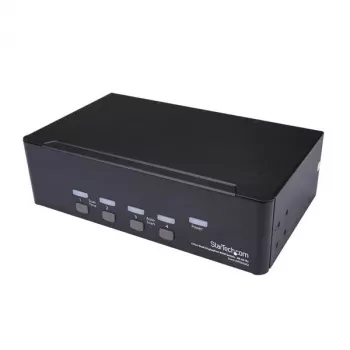 StarTech.com 4 prievadų dvigubo DisplayPort KVM jungiklis – 4K 60Hz, 3840 x 2160 pikselių, 4K Ultra HD, montavimui į stelažą, 18 W, 2U, juodas
