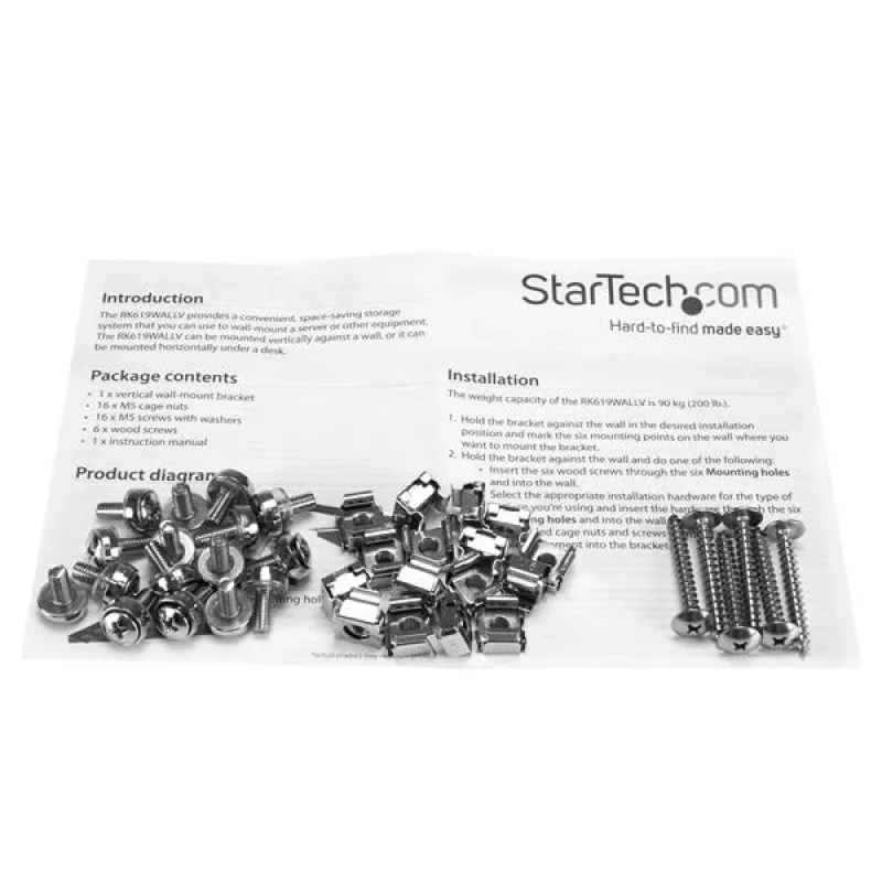 StarTech.com vertikalus sieninis serverio stovas – tvirtas plienas – 6U