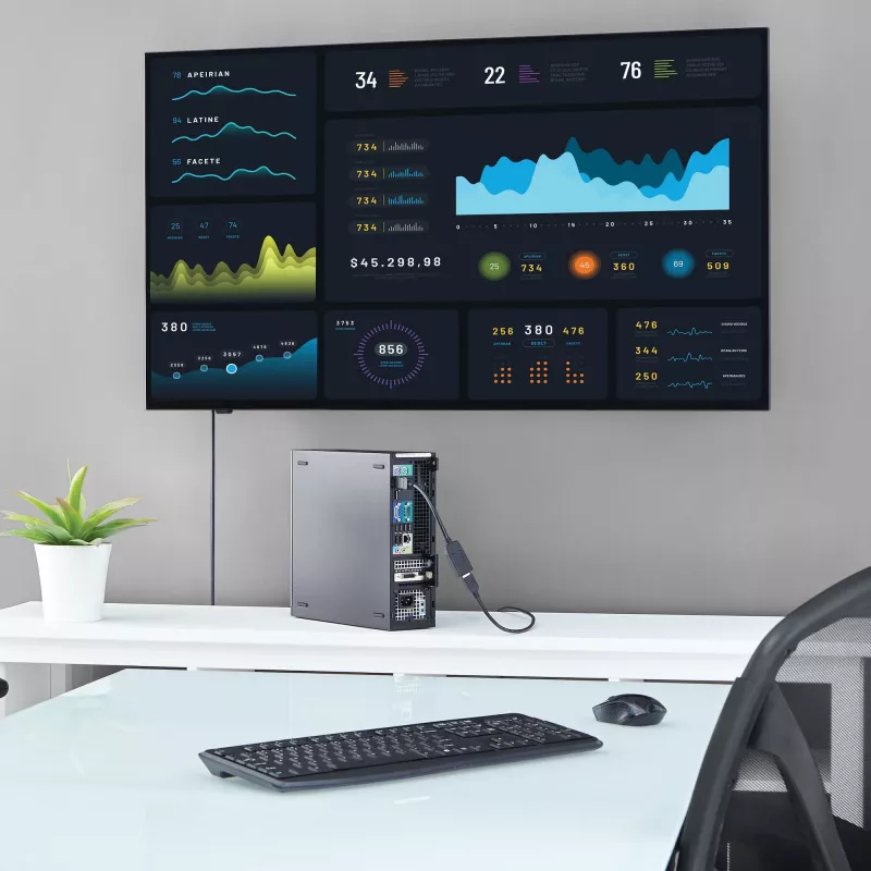 StarTech.com DP2HDMI DisplayPort į HDMI vaizdo keitiklis/adapteris, pasyvus, iki 1920x1200, DP kištukas, HDMI lizdas, 24 cm