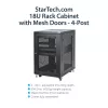 StarTech.com 4-Post 18U serverinis stovas, užrakinama 19 colių spinta kompiuterinei / AV / IT įrangai, biuro / namų tinklo stovas su ratukais ir reguliuojamais montavimo bėgiais