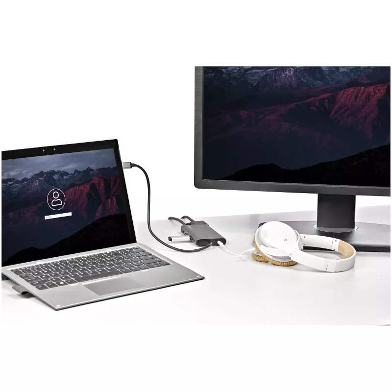StarTech.com USB-C kelių prievadų adapteris – USB-C mini kelioninis dokas su 4K HDMI arba 1080p VGA, 3x USB 3.0 šakotuvas, SD, GbE, garsas, 100W PD perdavimas – nešiojama dokų stotelė nešiojamam kompiuteriui / planšetei