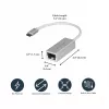 StarTech.com USB-C į Gigabit tinklo adapteris – sidabrinis, laidinis, USB, Ethernet, 5000 Mbit/s