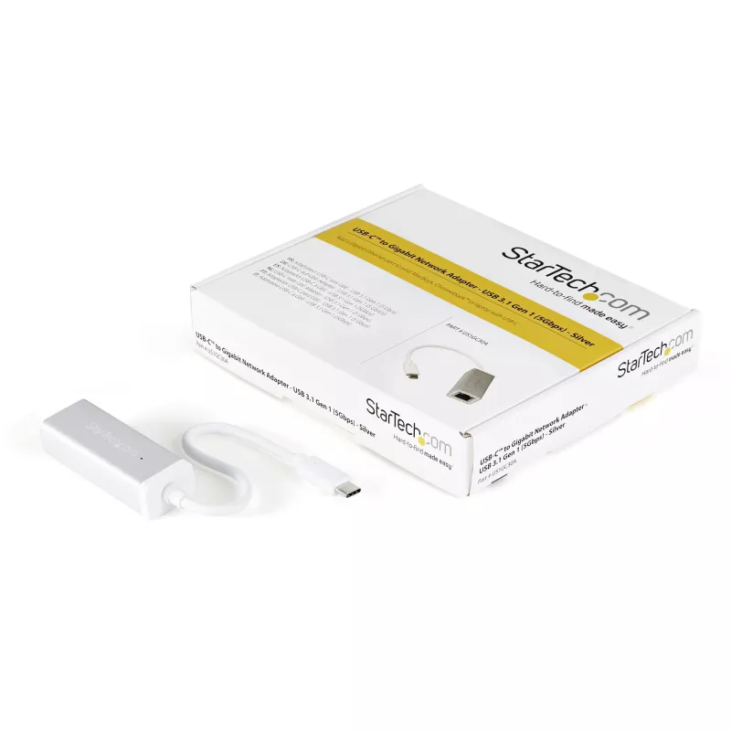 StarTech.com USB-C į Gigabit tinklo adapteris – sidabrinis, laidinis, USB, Ethernet, 5000 Mbit/s