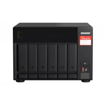 QNAP TVS-675 NAS bokštas ZhaoXin KaiXian KX-6000 KX-U6580 8 GB DDR4 0 TB QuTS hero juodas