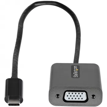 StarTech.com USB-C į VGA adapteris - 1080p USB Type-C į VGA adapteris - USB-C (DP Alt Mode) į VGA monitoriaus/ekrano vaizdo keitiklis - Thunderbolt 3 suderinamas - 12 colių ilgio pritvirtintas laidas - atnaujinta CDP2VGA versija