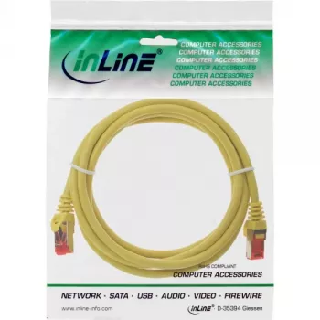 InLine Patch Laidas S/FTP PiMF Cat.6 250MHz PVC varis geltonas 0,25 m