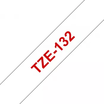 Laminuota juosta Brother TZe132 12 mm raudona ant permatomo
