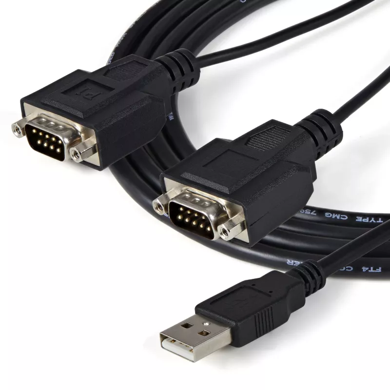 StarTech.com 1,8 m 2 prievadų FTDI USB į RS232 adapterio laidas su COM išlaikymu