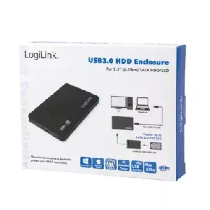 Išorinis HDD dėklas LogiLink UA0256 Juodas 2,5 colio
