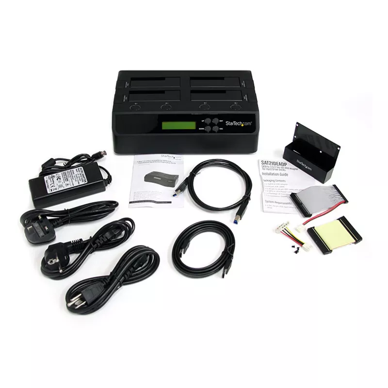 StarTech.com 4 lizdų USB 3.0 eSATA į SATA nepriklausomas 1:3 HDD kietojo disko kopijavimo dokas