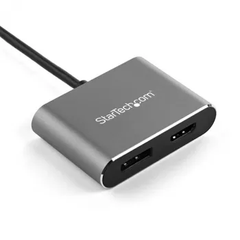 StarTech.com USB-C multiportinis vaizdo adapteris – 4K 60Hz USB-C į HDMI 2.0 arba DisplayPort 1.2 monitoriaus adapteris – USB Type-C 2-in-1 ekrano keitiklis HDMI/DP HBR2 HDR – suderinamas su Thunderbolt 3