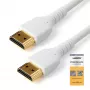 StarTech.com 6ft (2m) Lieknas HDMI 2.0 laidas, lankstus sertifikuotas HDMI laidas su Ethernet, UHD 4K 60Hz HDR10, patvarus aramidinio pluošto dizainas su TPE apvalkalu, baltas