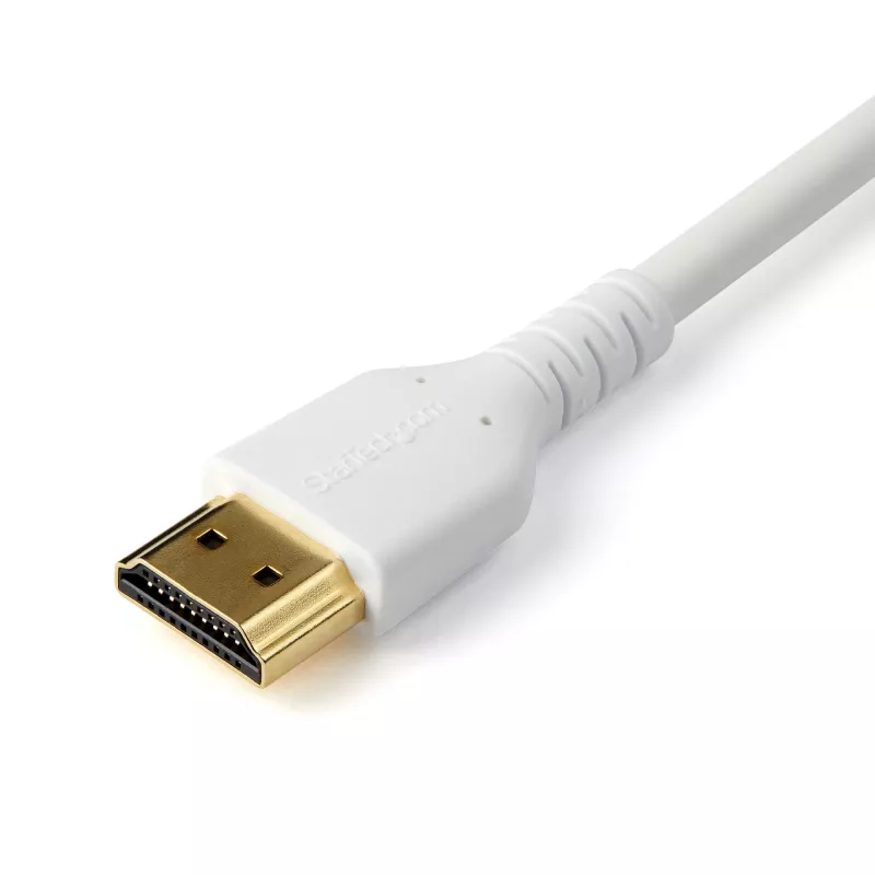StarTech.com 6ft (2m) Lieknas HDMI 2.0 laidas, lankstus sertifikuotas HDMI laidas su Ethernet, UHD 4K 60Hz HDR10, patvarus aramidinio pluošto dizainas su TPE apvalkalu, baltas