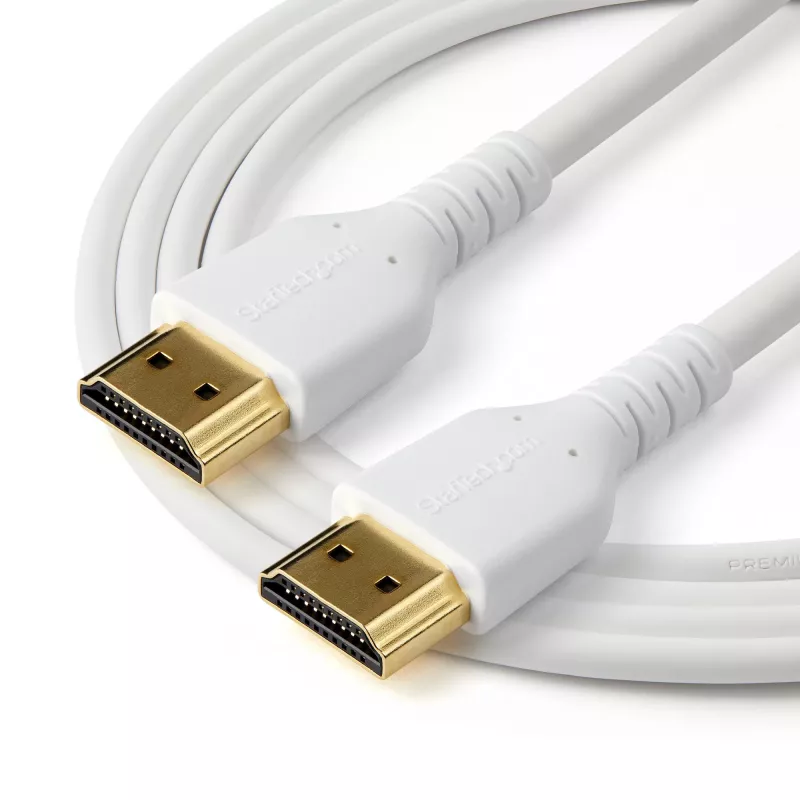 StarTech.com 6ft (2m) Lieknas HDMI 2.0 laidas, lankstus sertifikuotas HDMI laidas su Ethernet, UHD 4K 60Hz HDR10, patvarus aramidinio pluošto dizainas su TPE apvalkalu, baltas