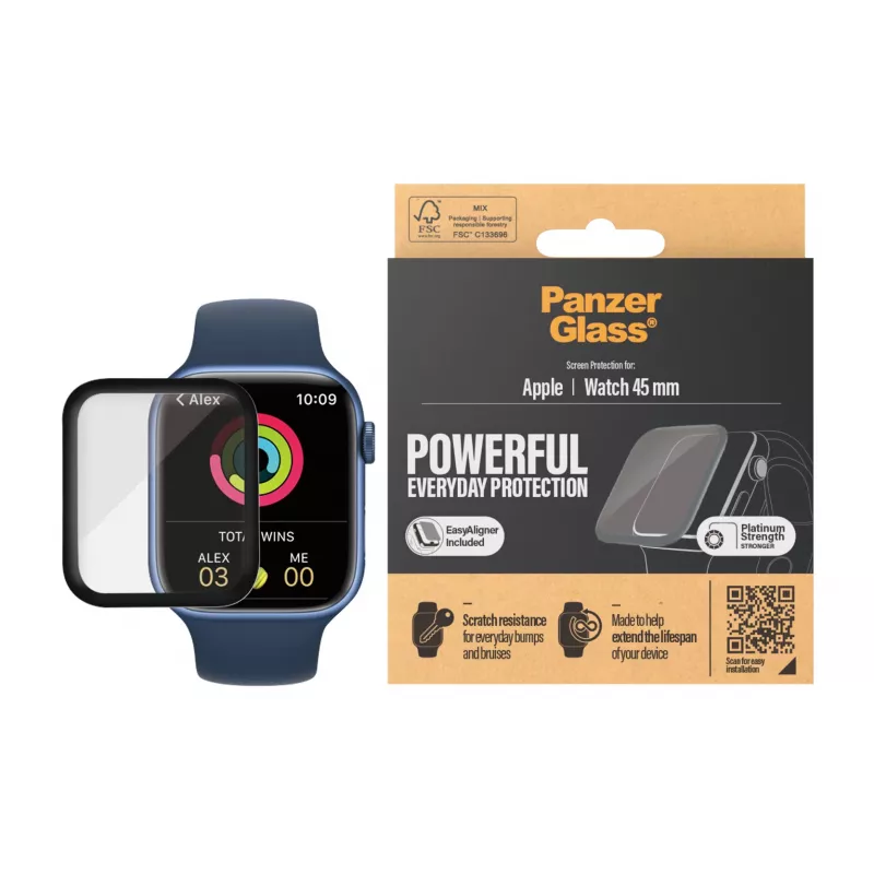 PanzerGlass ® Apple Watch Series 9 | 8 | 7 | 45mm | Apsauginis stiklas