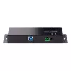 StarTech.com 4 prievadų pramoninis USB 3.0 5Gbps šakotuvas, tvirtas USB šakotuvas su ESD apsauga, montuojamas ant DIN bėgio/sienos/stalo, USB išplėtimo šakotuvas su fiksuojamaisiais prievadais, patvarus - TAA