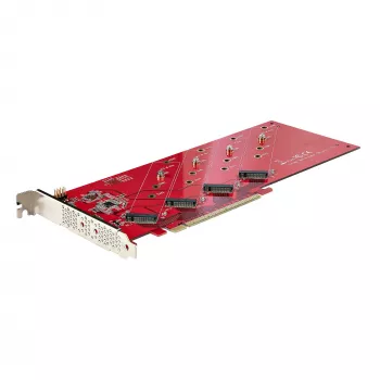 „StarTech.com“ keturių M.2 PCIe adapterio kortelė, PCIe x16 į keturis NVMe arba AHCI M.2 SSD, PCI Express 4.0, 7,8 GB/s vienam diskui, reikalinga bifurkacija, suderinama su „Windows“ / „Linux“