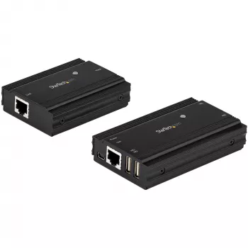 StarTech.com 4 prievadų USB 2.0 praplėtimo stotelė per vieną CAT5e/CAT6 Ethernet kabelį (RJ45) - 100 m - USB prailgintuvo adapterio rinkinys - metalinis korpusas - išorinis maitinimas - 480 Mbps