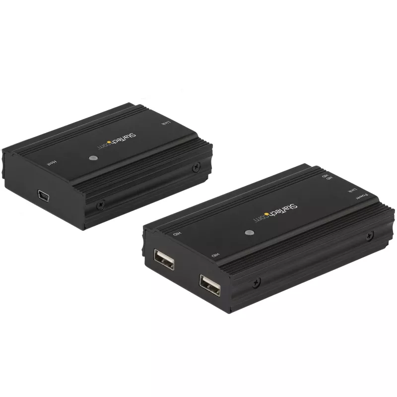 StarTech.com 4 prievadų USB 2.0 praplėtimo stotelė per vieną CAT5e/CAT6 Ethernet kabelį (RJ45) - 100 m - USB prailgintuvo adapterio rinkinys - metalinis korpusas - išorinis maitinimas - 480 Mbps