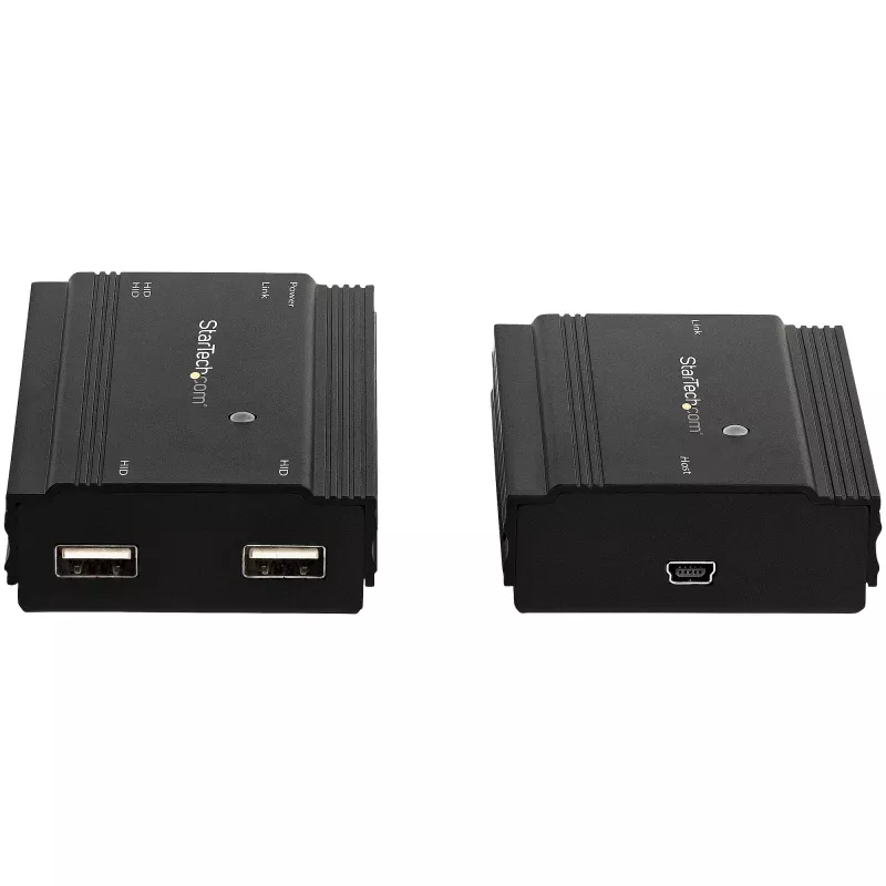 StarTech.com 4 prievadų USB 2.0 praplėtimo stotelė per vieną CAT5e/CAT6 Ethernet kabelį (RJ45) - 100 m - USB prailgintuvo adapterio rinkinys - metalinis korpusas - išorinis maitinimas - 480 Mbps