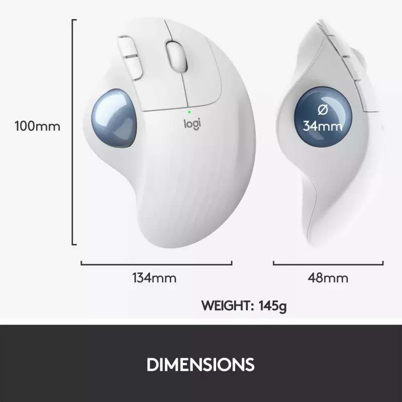 Pelė Logitech ERGO M575 Wireless Trackball RF Bluetooth