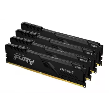 Kingston Technology FURY Beast 64GB 3600MT/s DDR4 CL18 atminties rinkinys (4 x 16 GB) juodas