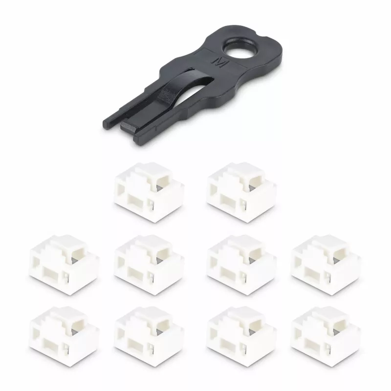 StarTech.com RJ45 prievadų spynos – 10 vnt. rinkinys su raktu, užrakinami RJ45 kištukiniai dangteliai, daugkartiniai Ethernet/LAN prievadų apsaugos, įspaudžiami RJ45 dulkių dangteliai serveriams, jungikliams, sieninėms rozetėms