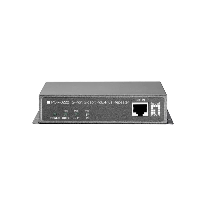 LevelOne Gigabit PoE kartotuvas POR-0222, kaskaduojamas, 2 PoE išėjimai