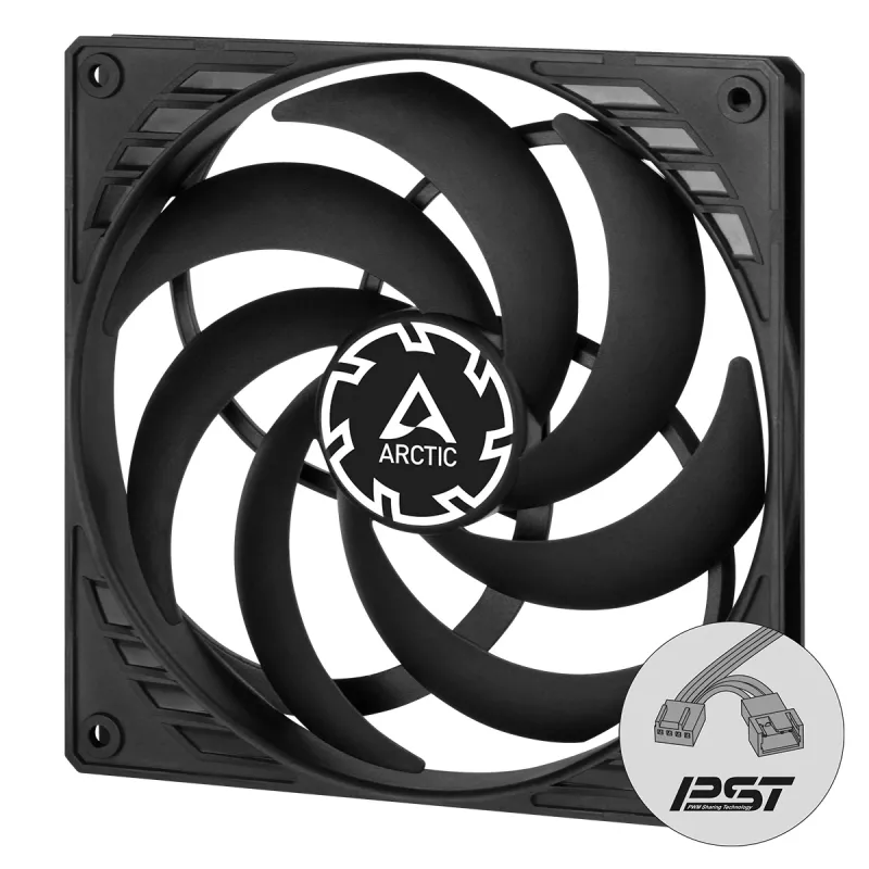 ARCTIC P14 Slim PWM PST slėgiui optimizuotas 140 mm PWM ventiliatorius su integruotu Y kabeliu