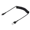 StarTech.com 50 cm USB–Lightning kabelis, MFi sertifikuotas, spiralinis, juodas, tvirtas TPE apvalkalas, aramido pluoštas