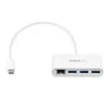 StarTech.com 3 prievadų USB-C šakotuvas su Gigabit Ethernet - USB-C į 3x USB-A - USB 3.0 šakotuvas - baltas