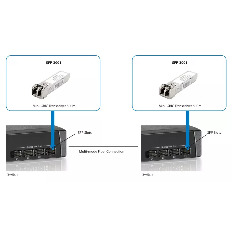 LevelOne SFP-3001 1.25Gbps daugiamodis SFP siųstuvas-imtuvas, 500m, 850nm