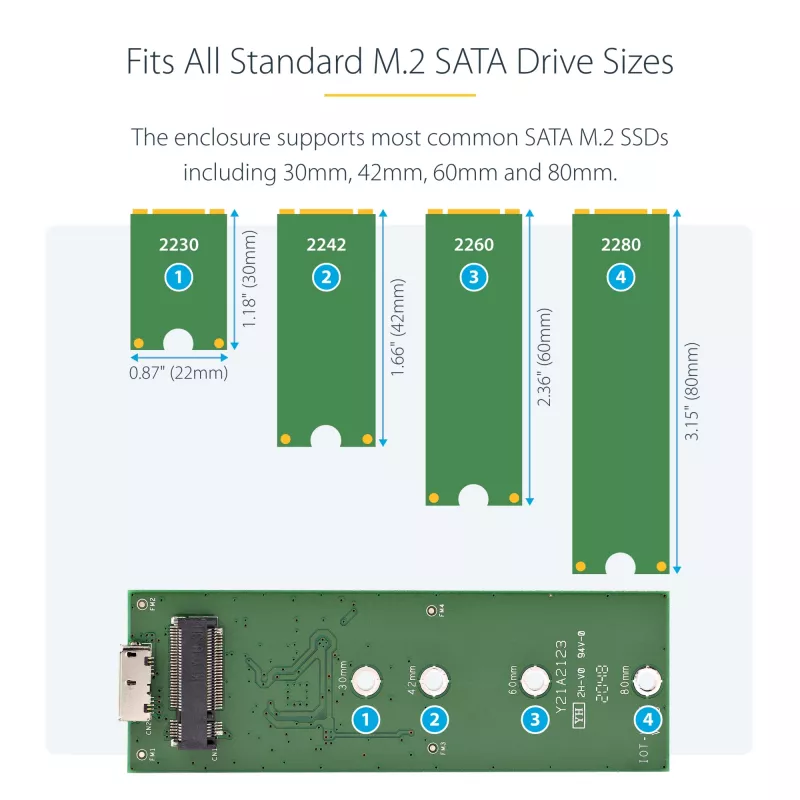 StarTech.com SM2NGFFMBU33 M.2 SSD korpusas M.2 SATA diskams – USB 3.0 (5Gbps) su UASP