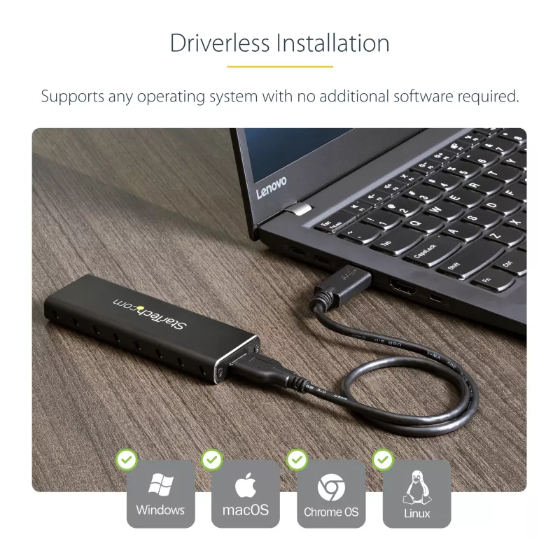 StarTech.com SM2NGFFMBU33 M.2 SSD korpusas M.2 SATA diskams – USB 3.0 (5Gbps) su UASP